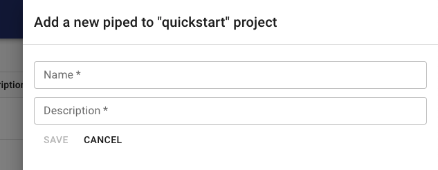 Interface to add piped